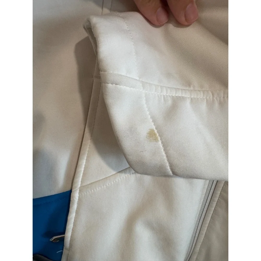 Spyder Softshell Fleece Lined Jacket Girls Large White‎ Colorblock Hooded